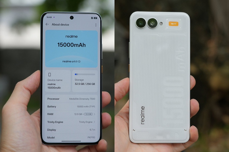 Представлен смартфон Realme с аккумулятором 15&nbsp;000 мАч